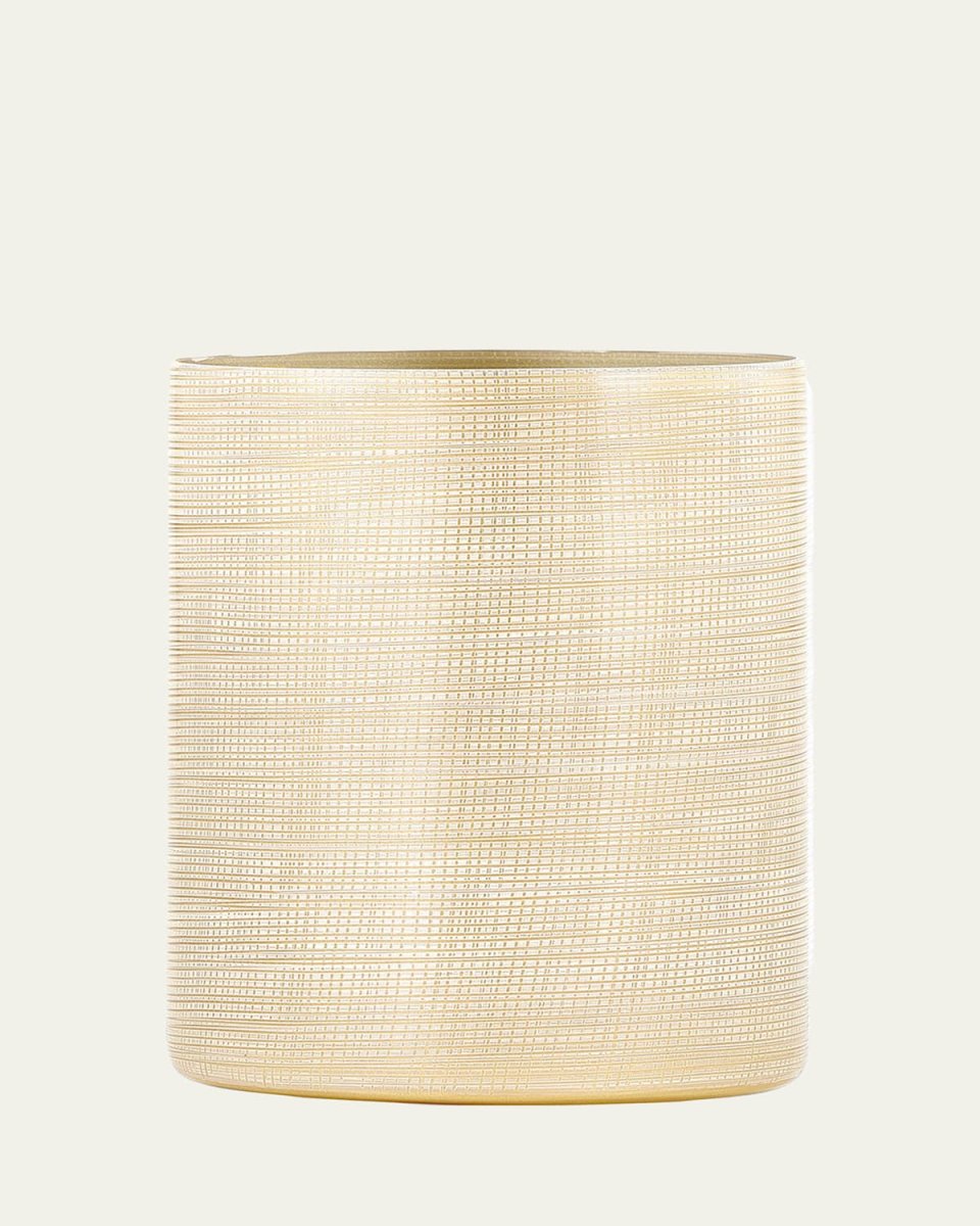 Woven Wastebasket, Gold